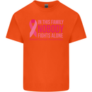 Breast Cancer Awareness Nobody Fights Alone Kids T-Shirt Childrens Orange