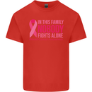 Breast Cancer Awareness Nobody Fights Alone Kids T-Shirt Childrens Red