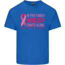 Breast Cancer Awareness Nobody Fights Alone Kids T-Shirt Childrens Royal Blue