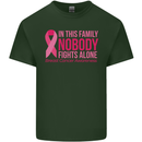 Breast Cancer Awareness Nobody Fights Alone Mens Cotton T-Shirt Tee Top Forest Green