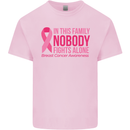 Breast Cancer Awareness Nobody Fights Alone Mens Cotton T-Shirt Tee Top Light Pink