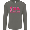 Breast Cancer Awareness Nobody Fights Alone Mens Long Sleeve T-Shirt Charcoal
