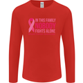 Breast Cancer Awareness Nobody Fights Alone Mens Long Sleeve T-Shirt Red