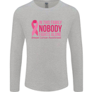 Breast Cancer Awareness Nobody Fights Alone Mens Long Sleeve T-Shirt Sports Grey