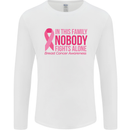 Breast Cancer Awareness Nobody Fights Alone Mens Long Sleeve T-Shirt White