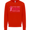 Breast Cancer Awareness Nobody Fights Alone Mens Sweatshirt Jumper Bright Red