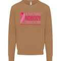 Breast Cancer Awareness Nobody Fights Alone Mens Sweatshirt Jumper Caramel Latte