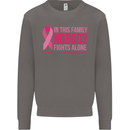 Breast Cancer Awareness Nobody Fights Alone Mens Sweatshirt Jumper Charcoal