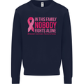 Breast Cancer Awareness Nobody Fights Alone Mens Sweatshirt Jumper Navy Blue