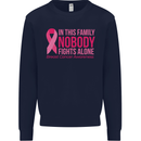 Breast Cancer Awareness Nobody Fights Alone Mens Sweatshirt Jumper Navy Blue