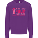 Breast Cancer Awareness Nobody Fights Alone Mens Sweatshirt Jumper Purple