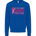 Breast Cancer Awareness Nobody Fights Alone Mens Sweatshirt Jumper Royal Blue