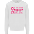 Breast Cancer Awareness Nobody Fights Alone Mens Sweatshirt Jumper White