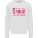 Breast Cancer Awareness Nobody Fights Alone Mens Sweatshirt Jumper White