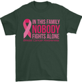 Breast Cancer Awareness Nobody Fights Alone Mens T-Shirt Cotton Gildan Forest Green