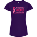 Breast Cancer Awareness Nobody Fights Alone Womens Petite Cut T-Shirt Purple