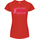 Breast Cancer Awareness Nobody Fights Alone Womens Petite Cut T-Shirt Red