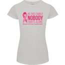 Breast Cancer Awareness Nobody Fights Alone Womens Petite Cut T-Shirt Sports Grey