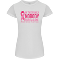 Breast Cancer Awareness Nobody Fights Alone Womens Petite Cut T-Shirt White