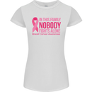 Breast Cancer Awareness Nobody Fights Alone Womens Petite Cut T-Shirt White