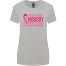Breast Cancer Awareness Nobody Fights Alone Womens Wider Cut T-Shirt Sports Grey