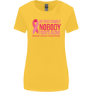Breast Cancer Awareness Nobody Fights Alone Womens Wider Cut T-Shirt Yellow