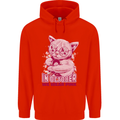 Breast Cancer Awareness October Cat Childrens Kids Hoodie Bright Red