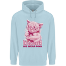 Breast Cancer Awareness October Cat Childrens Kids Hoodie Light Blue