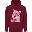 Breast Cancer Awareness October Cat Childrens Kids Hoodie Maroon