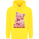 Breast Cancer Awareness October Cat Childrens Kids Hoodie Yellow