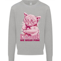 Breast Cancer Awareness October Cat Kids Sweatshirt Jumper Sports Grey