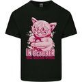 Breast Cancer Awareness October Cat Kids T-Shirt Childrens Black