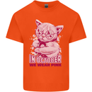 Breast Cancer Awareness October Cat Kids T-Shirt Childrens Orange