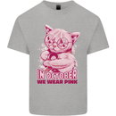 Breast Cancer Awareness October Cat Kids T-Shirt Childrens Sports Grey