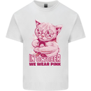 Breast Cancer Awareness October Cat Kids T-Shirt Childrens White