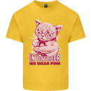 Breast Cancer Awareness October Cat Kids T-Shirt Childrens Yellow