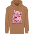 Breast Cancer Awareness October Cat Mens 80% Cotton Hoodie Caramel Latte