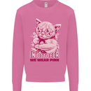 Breast Cancer Awareness October Cat Mens Sweatshirt Jumper Azalea