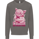 Breast Cancer Awareness October Cat Mens Sweatshirt Jumper Charcoal