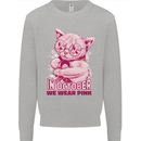 Breast Cancer Awareness October Cat Mens Sweatshirt Jumper Sports Grey