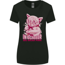 Breast Cancer Awareness October Cat Womens Wider Cut T-Shirt Black