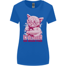 Breast Cancer Awareness October Cat Womens Wider Cut T-Shirt Royal Blue