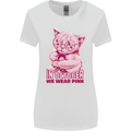 Breast Cancer Awareness October Cat Womens Wider Cut T-Shirt White