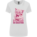 Breast Cancer Awareness October Cat Womens Wider Cut T-Shirt White