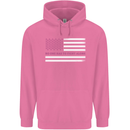 Breast Cancer Awareness USA Flag Childrens Kids Hoodie Azalea
