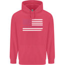 Breast Cancer Awareness USA Flag Childrens Kids Hoodie Heliconia