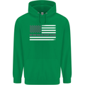 Breast Cancer Awareness USA Flag Childrens Kids Hoodie Irish Green