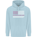 Breast Cancer Awareness USA Flag Childrens Kids Hoodie Light Blue