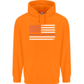 Breast Cancer Awareness USA Flag Childrens Kids Hoodie Orange