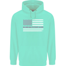 Breast Cancer Awareness USA Flag Childrens Kids Hoodie Peppermint